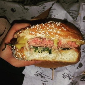 Mr Scruff's signature burger #strongburgergrip 